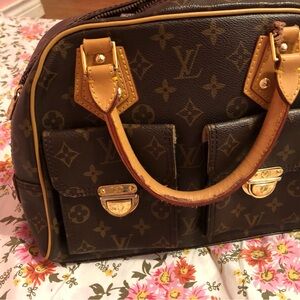 Louis Vuitton Brown and Tan Monogram Satchel